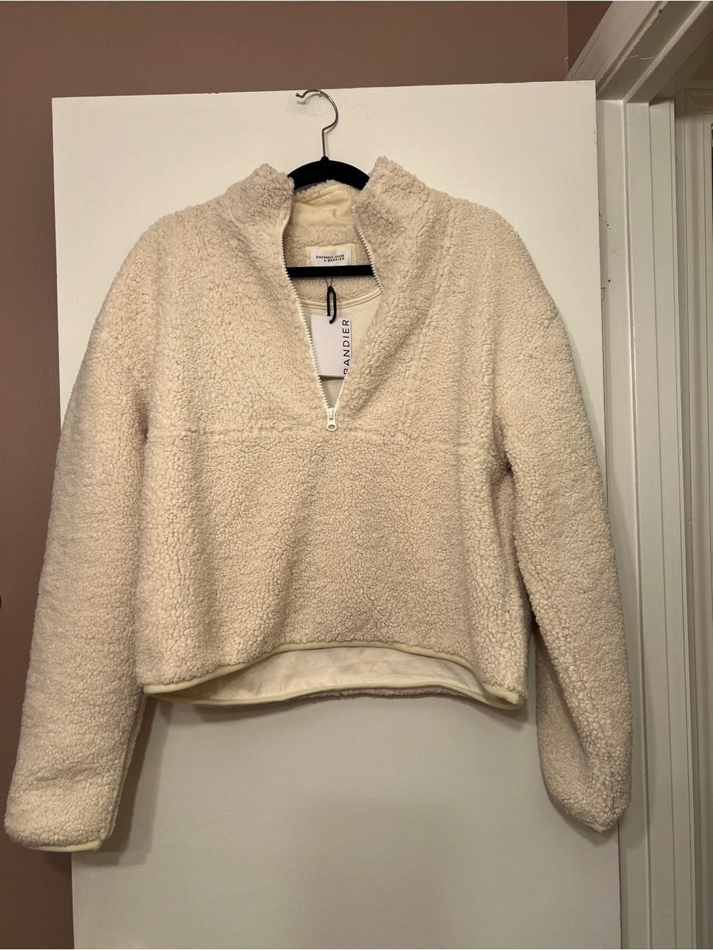 NWT! Sherpa Half Zip Holly Pullover Fleece Jacket (Sincerely Jules for Bandier)